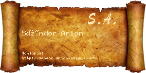 Sándor Arion névjegykártya