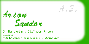 arion sandor business card